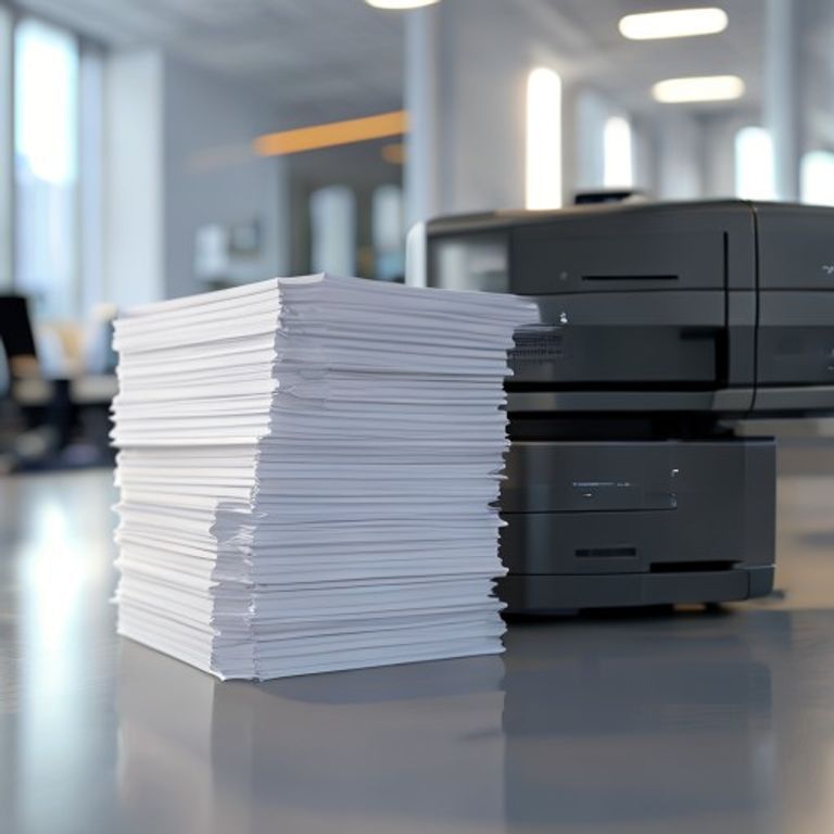 A professional stack of high-quality A4 copy paper on a desk