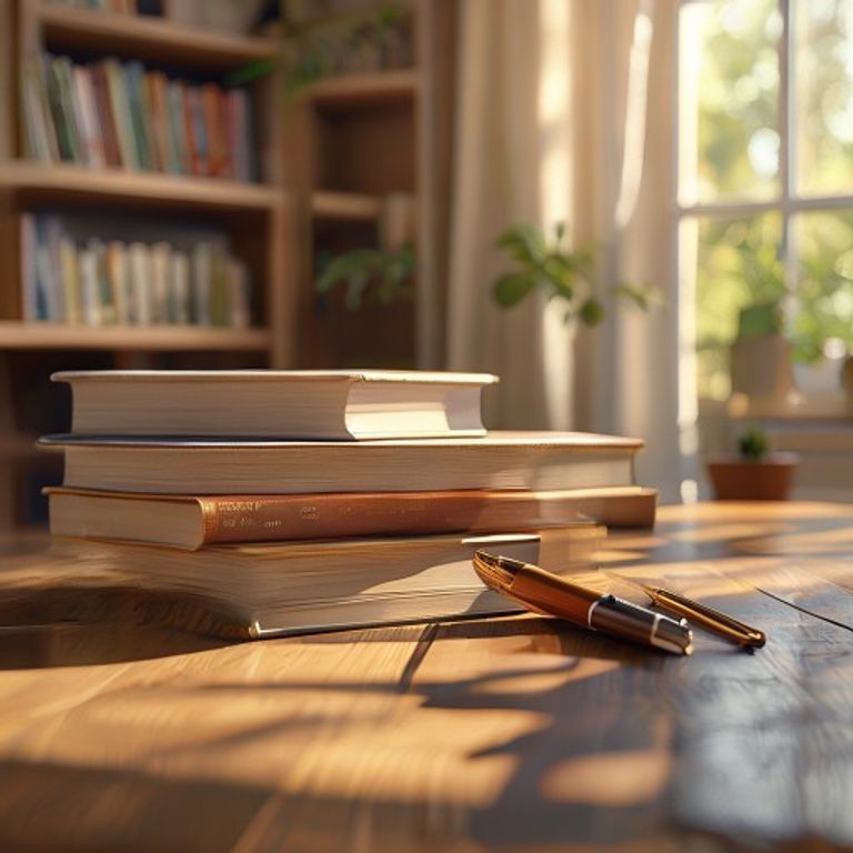 A collection of high-quality school books organized on a student desk.