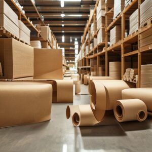 A stack of premium recycled kraft paper Sri Lanka products for sustainable packaging solutions.