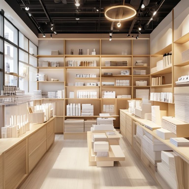 A clean, modern paper shop near me showing premium stationery items