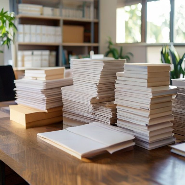A professional paper supplier Sri Lanka showcasing diverse paper stocks and office supplies.