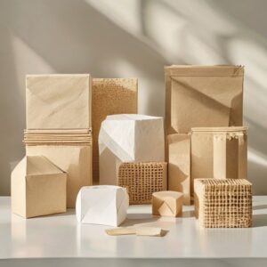 A collection of sustainable and protective Packaging Paper types for shipping.
