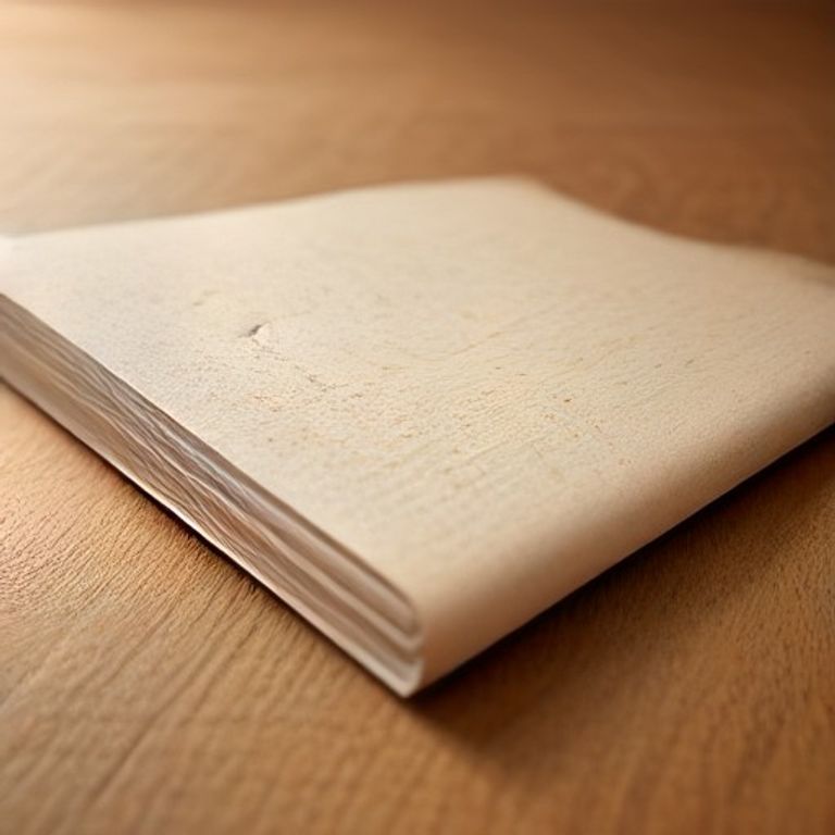 A stack of premium eco friendly paper on a minimalist wooden office desk